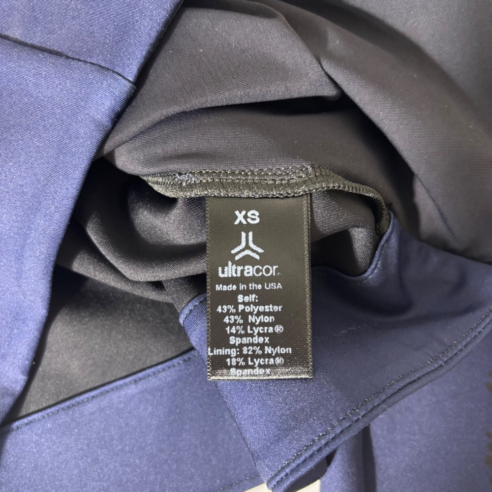 Ultracor Womens XS Navy Blue Crocodile Embossed Full Zip Track Jacket Athleisure - Picture 4 of 5